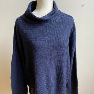 COMO Vintage Women BNWT Navy Blue Knit Sweater New Sz Large Turtleneck
